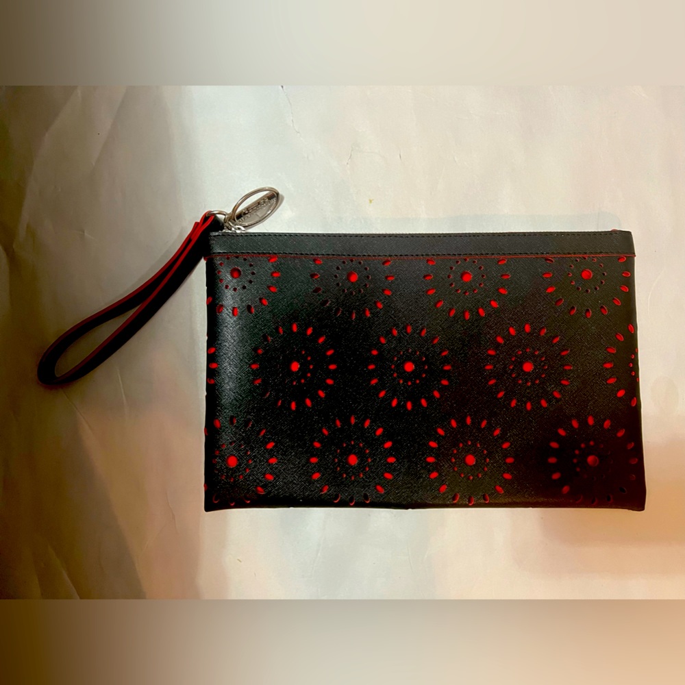 Carlos Santana Black & Red Gently Used Clutch - image 1